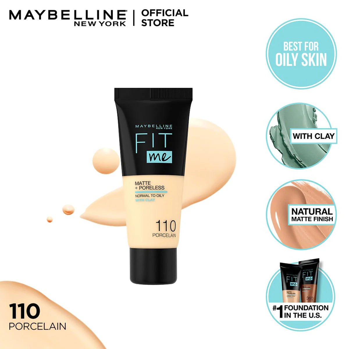 Maybelline Fit Me Matte + Poreless Mattifying Base 110 - Buy Now Pakistan