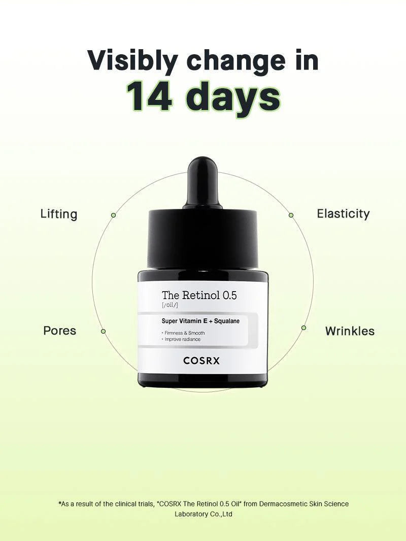 COSRX The Retinol 0.5 Oil with Super Vitamin E + Squalane