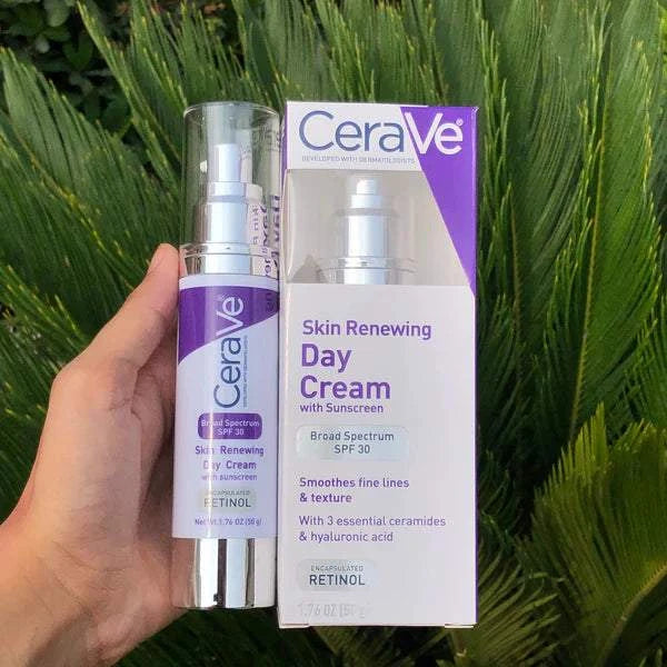 CeraVe Skin Renewing Day Cream with SPF 30 for hydration and sun protection