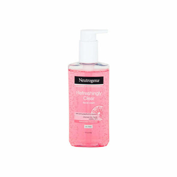 Neutrogena Refreshingly Clear facial wash bottle with pink grapefruit and vitamin C for normal skin