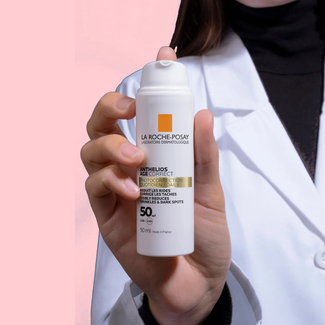 La Roche-Posay Anthelios Pigment Correct Cream SPF 50 for dark spot correction and broad-spectrum sun protection