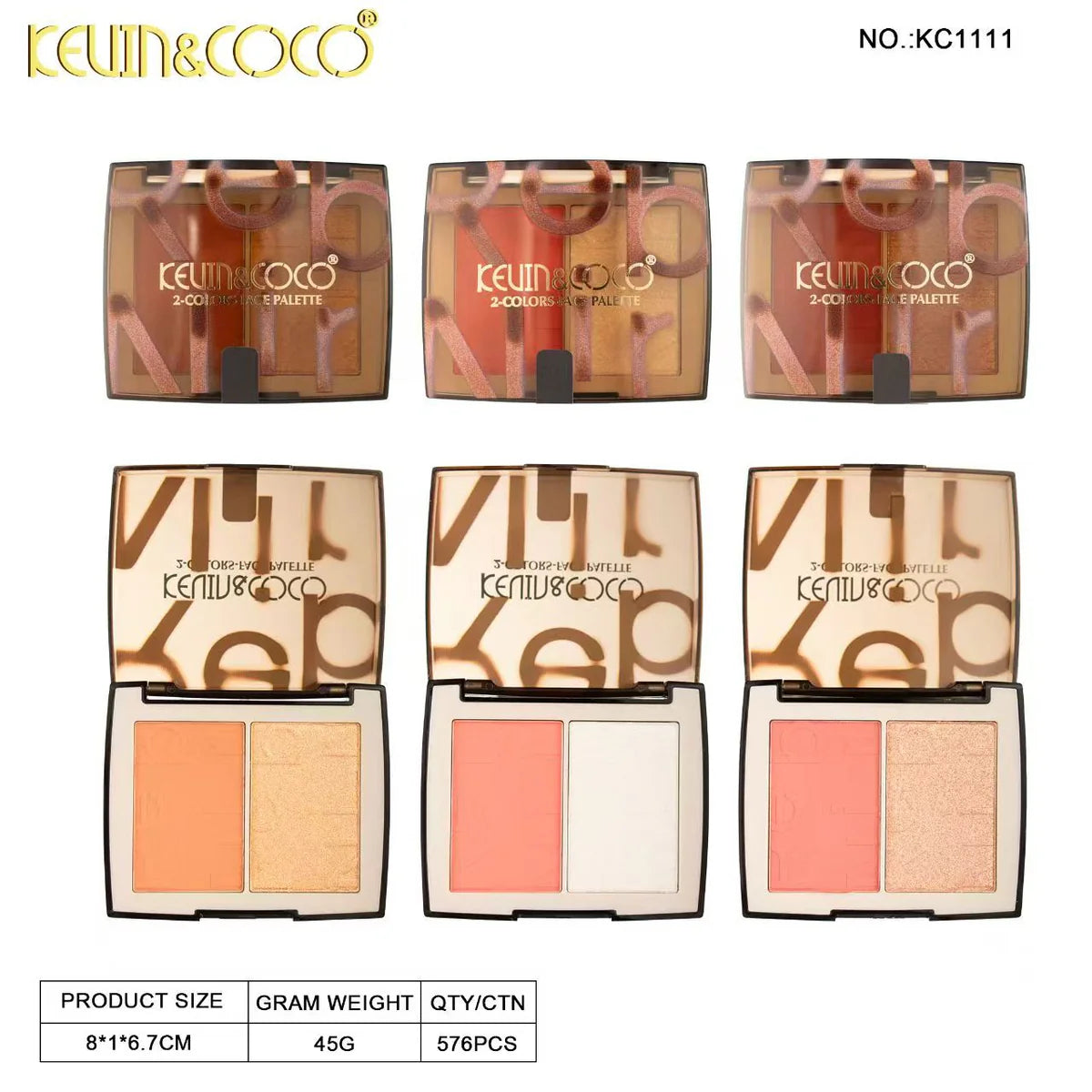Kevin & Coco Rebirth Blush & Highlighter Palette ( SET OF 3 )