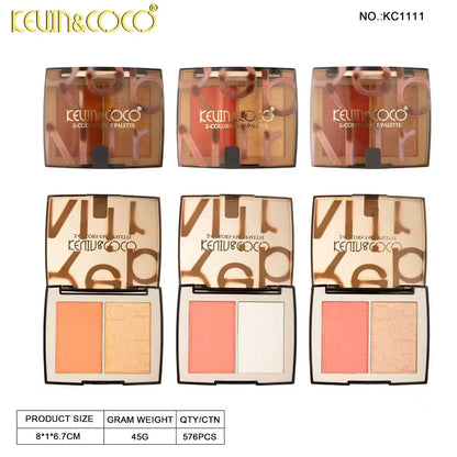 Kevin & Coco Rebirth Blush & Highlighter Palette ( SET OF 3 )