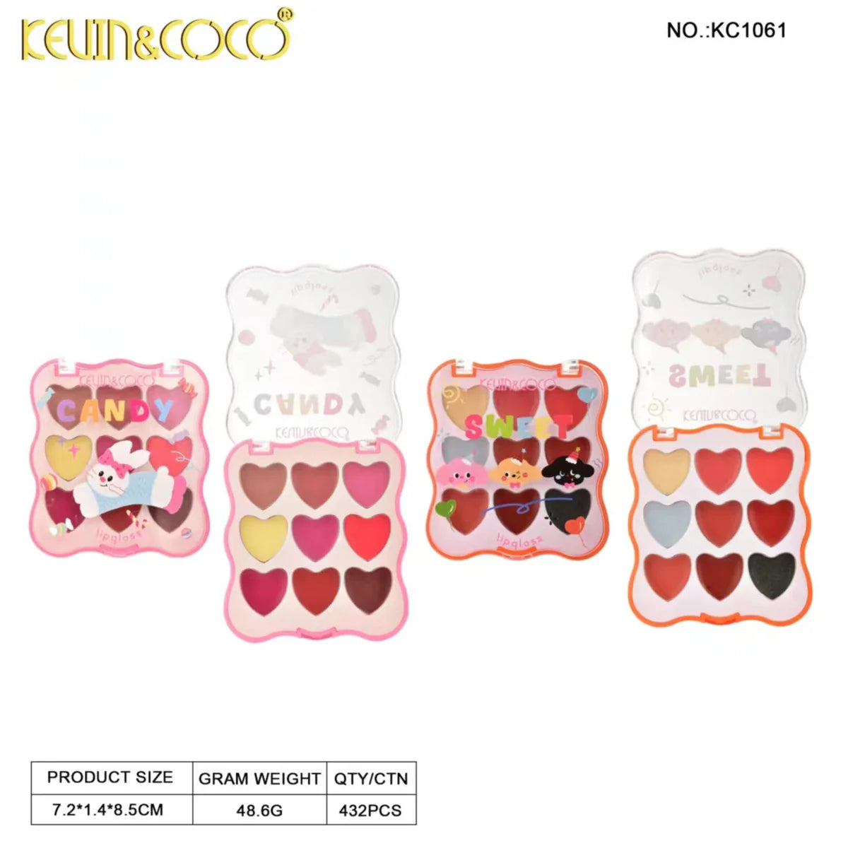 Kevin & Coco 9-Color Heart Animal Candy Lip Cream