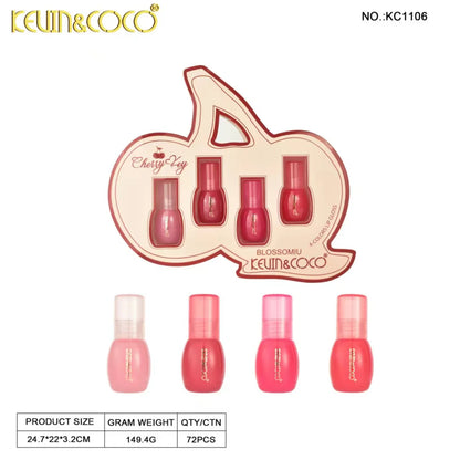 Kevin & Coco Cherry Lip Lacquer - Fruit Series ( SET OF 4 )