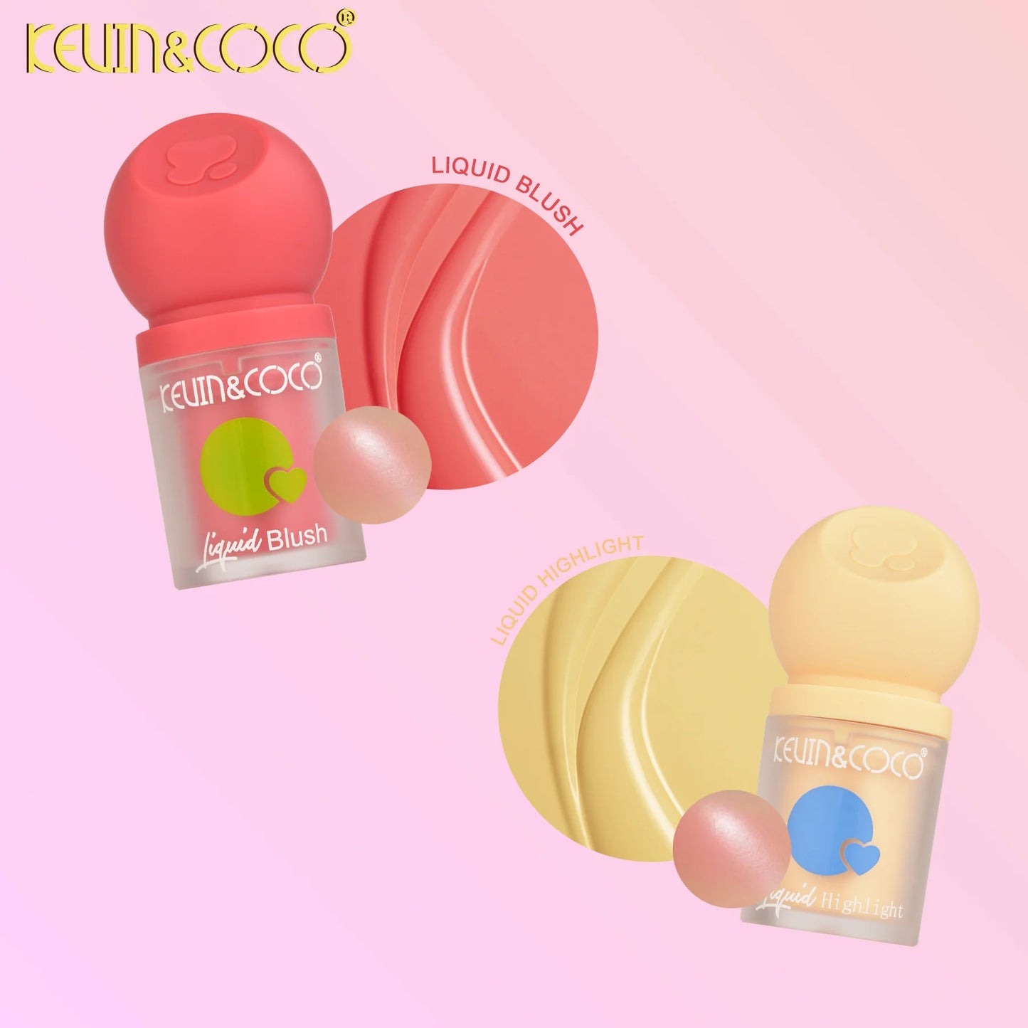 Kevin & Coco Liquid Blush & Highlighter ( Set of 4 )