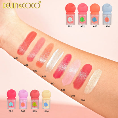 Kevin & Coco Liquid Blush & Highlighter ( Set of 4 )