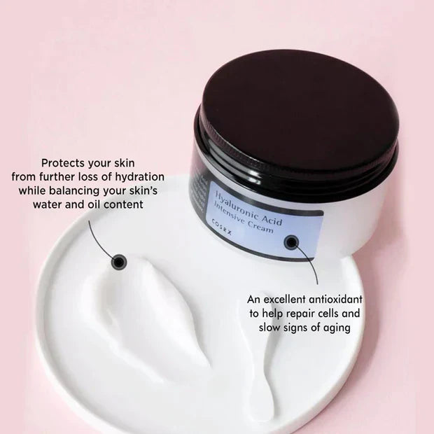 COSRX Hyaluronic Acid Intensive Cream 100g moisturizing skincare product in jar packaging