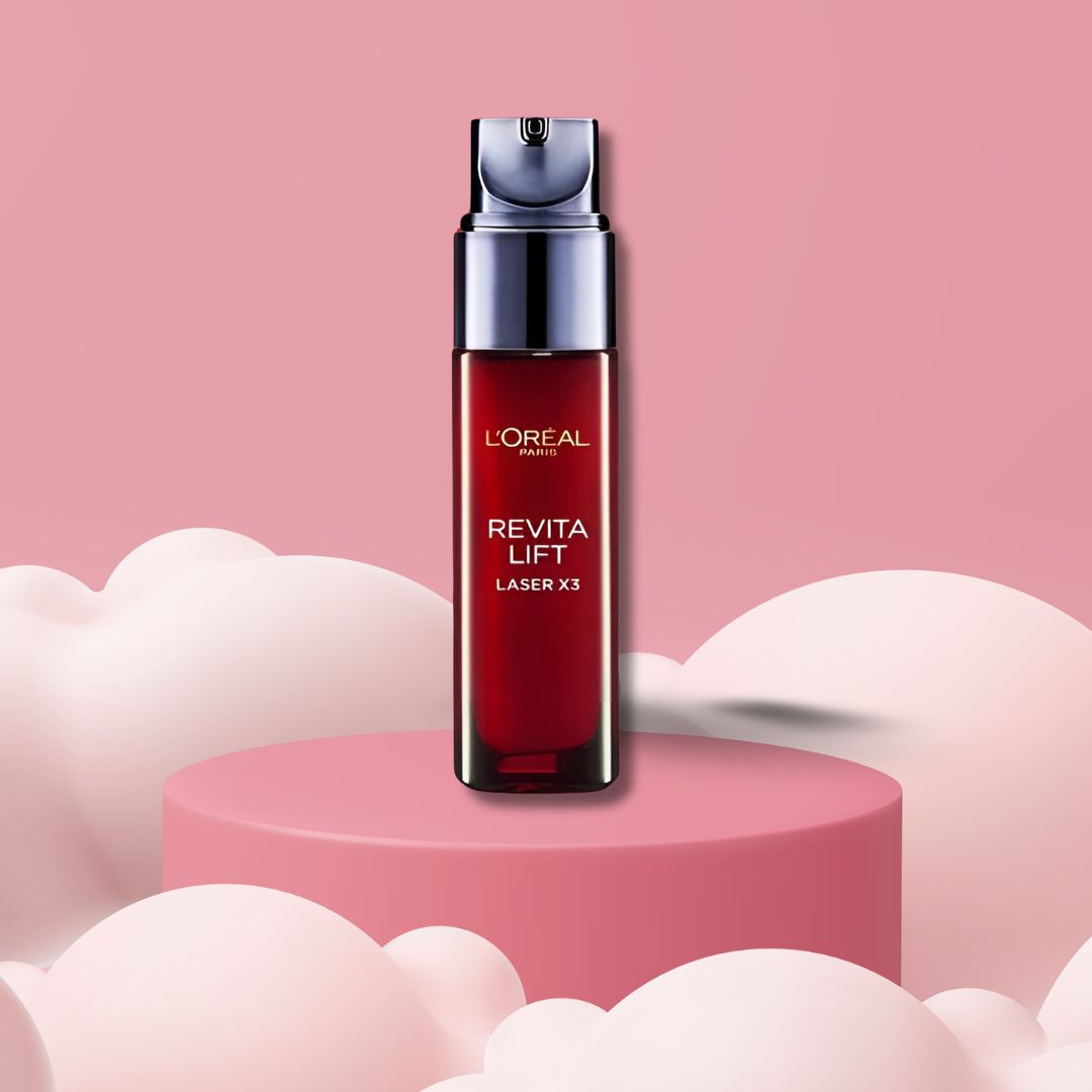 L'Oréal Paris Revitalift Laser Renew 3-in-1 anti-aging skincare set with day cream, serum, and eye cream
