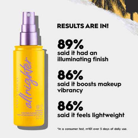 All Nighter Vitamin C Hydrating Setting Spray bottle with radiant glow and hydration benefits