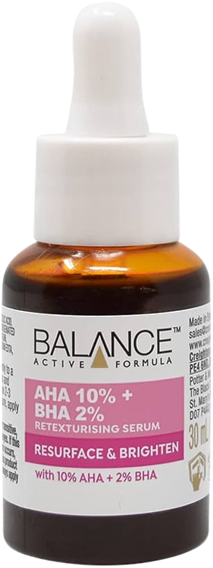 Balance Active Formula AHA 10% + BHA 2% Serum for exfoliating and brightening skin texture