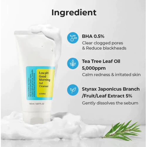 COSRX Low pH Good Morning Gel Cleanser 150ml bottle on white background