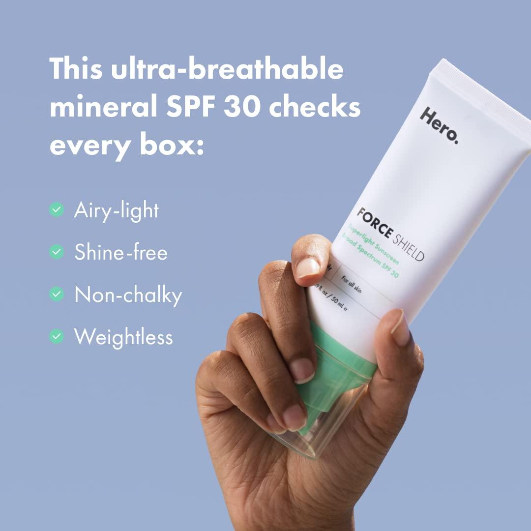 Hero Cosmetics Force Shield Superlight & Superbeam Sunscreen SPF 30  - 50ml