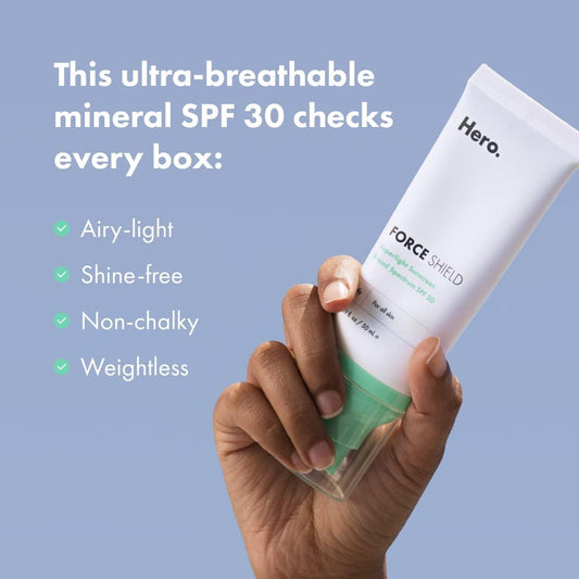 Hero Cosmetics Force Shield Superlight & Superbeam Sunscreen SPF 30  - 50ml
