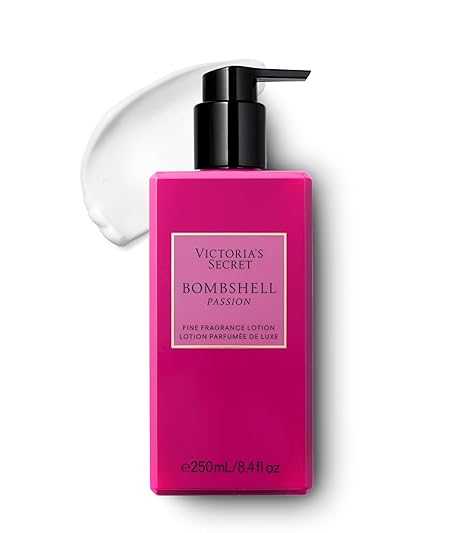 Victoria’s Secret Bombshell Passion lotion bottle with romantic Paris rooftop and iconic Eiffel Tower background at sunset