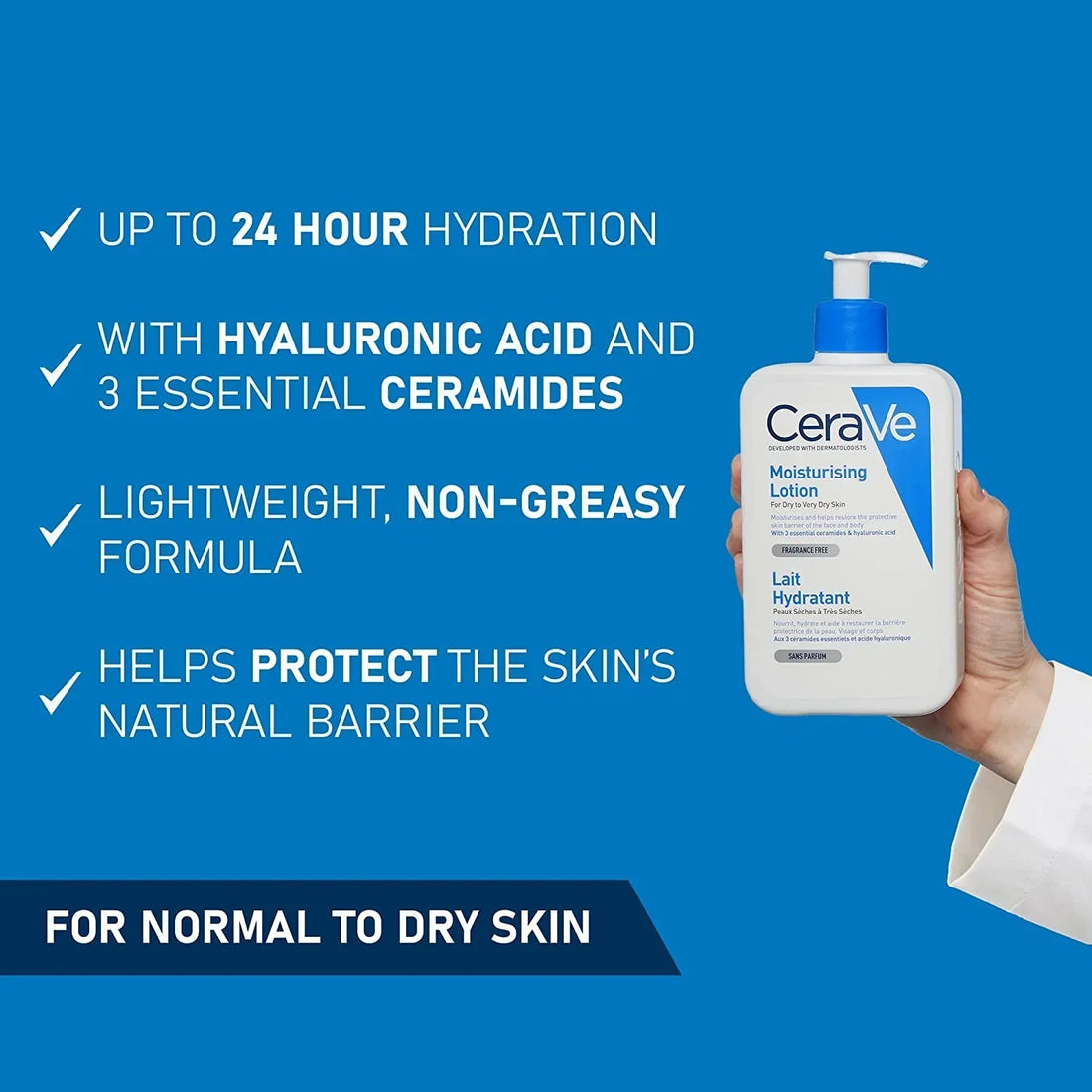 CeraVe Moisturizing Lotion 236ml bottle for daily skin hydration and barrier repair