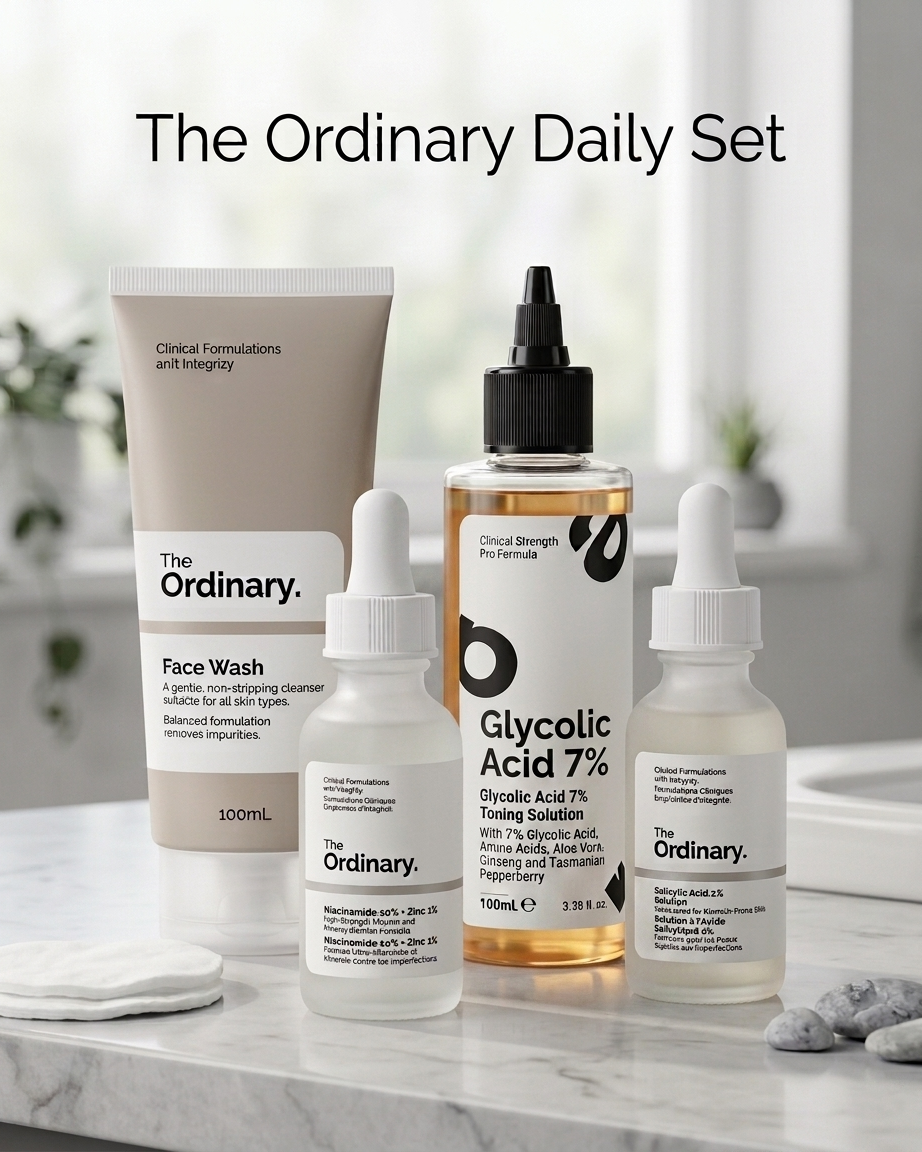 The Ordinary Daily Set — Complete 4-Product Skincare Routine (100% Authentic)