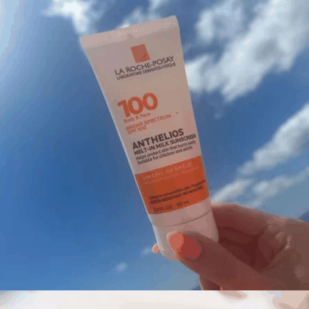 La Roche-Posay Anthelios Melt-In Milk Sunscreen SPF 100 bottle with sun and water-resistant protection for sensitive skin
