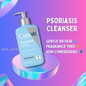 CeraVe Psoriasis Cleanser bottle with label highlighting soothing and hydrating skincare for psoriasis relief