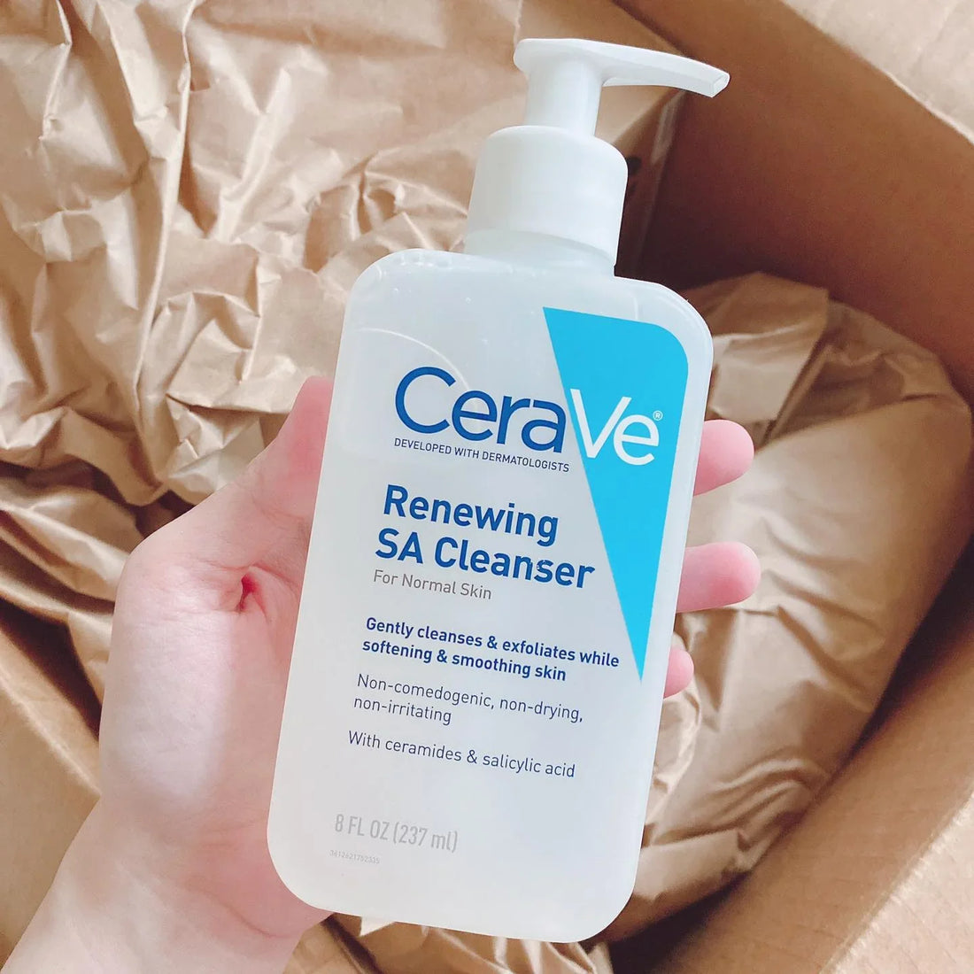 CeraVe Renewing SA Cleanser bottle for gentle exfoliation and hydration