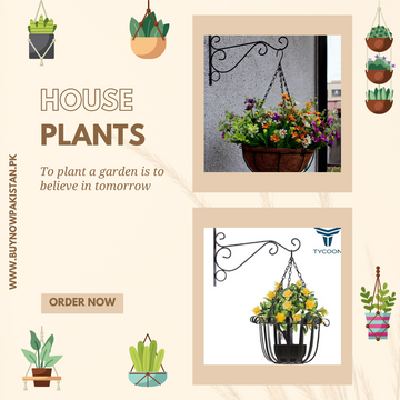 Decorative iron garden wall hanging stand for plants and outdoor decor