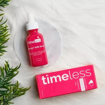 Timeless Matrixyl 3000 Hyaluronic Acid Serum bottle with collagen-boosting skincare benefits
