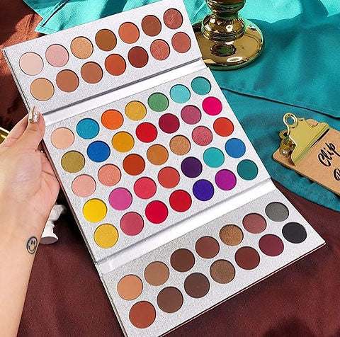 Beauty Glazed 63 color highly pigmented eyeshadow palette with shimmer and glitter shades