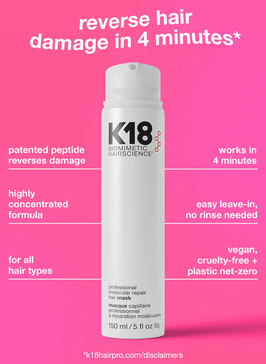 k18 biomimetic hairscience professional molecular repair hair mask - 150 ml