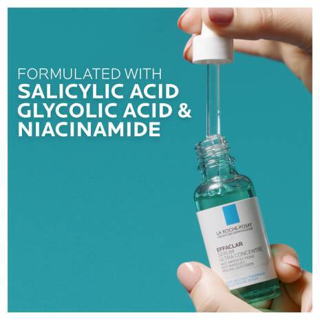 LA Roche Posay Effaclar Ultra Concentrated Serum 30ml for oily, acne-prone skin with tri-acid complex and niacinamide