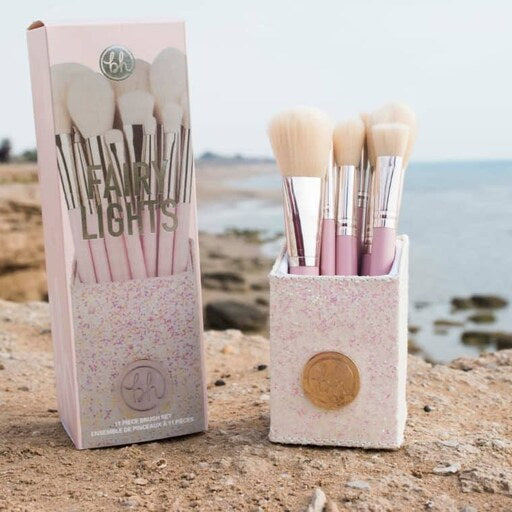 BH Cosmetics Fairy Light 11-piece makeup brush set with pink handles and gold ferrules