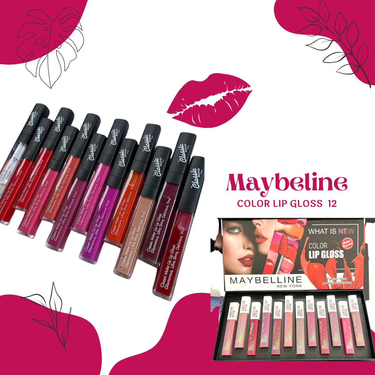 Maybelline New York Believe 12 PCS Color Matte Lip Gloss