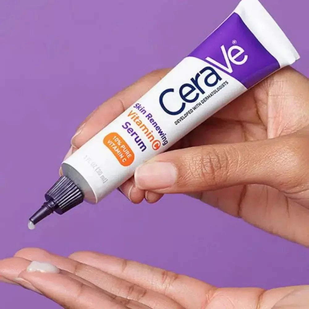 CeraVe Skin Renewing Vitamin C Serum bottle with brightening and hydrating benefits for radiant skin