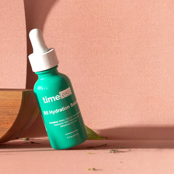 Timeless B5 Hydration Serum bottle with vitamin B5 and hyaluronic acid for radiant skin