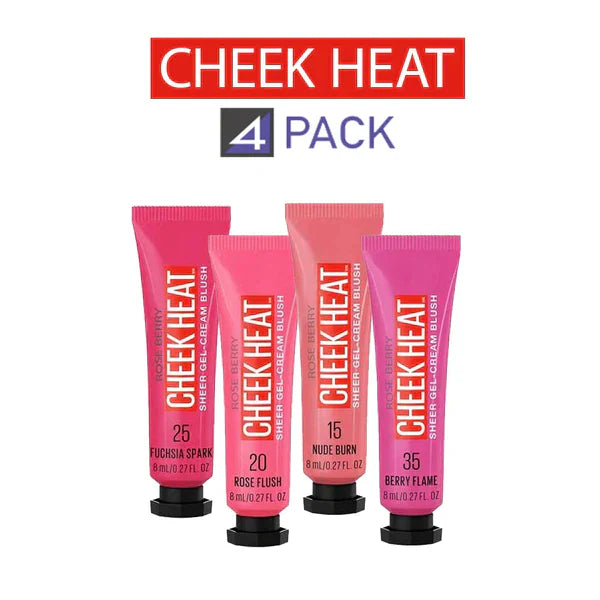 Maybelline Cheek Heat Gel-Cream blush in six sheer, buildable colors with lightweight gel formula and dewy finish