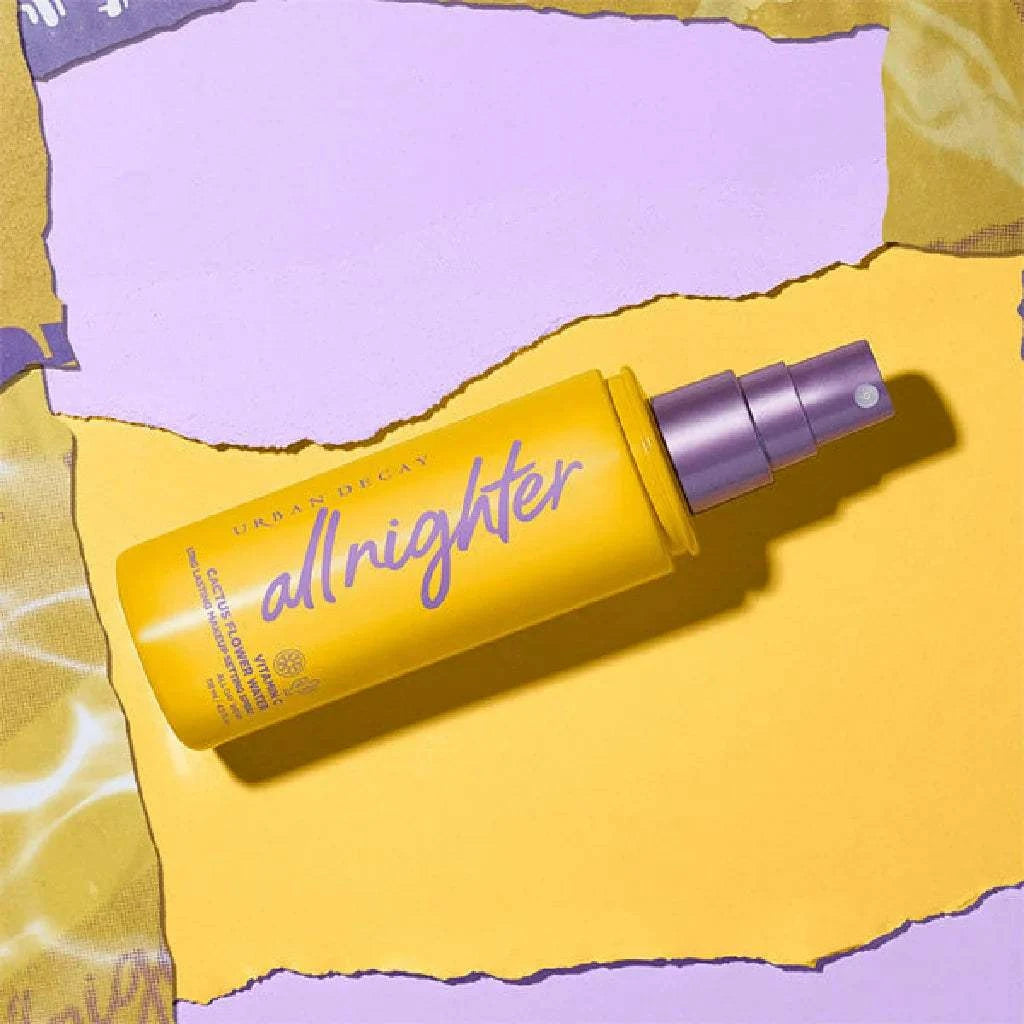 All Nighter Vitamin C Hydrating Setting Spray bottle with radiant glow and hydration benefits