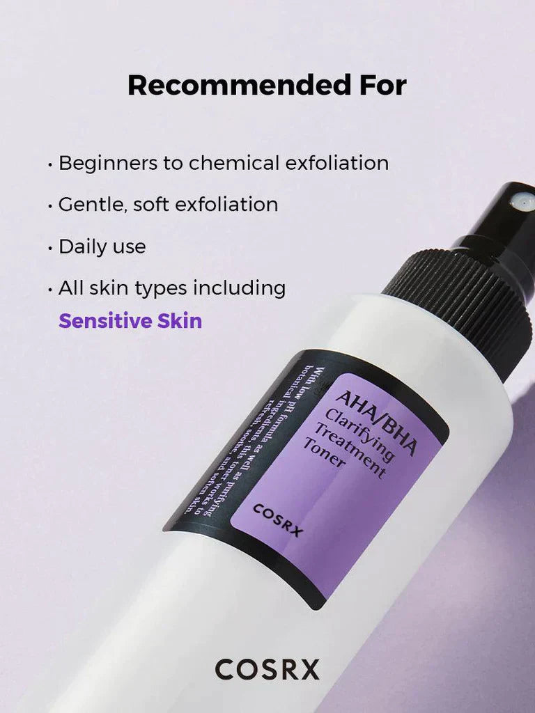 COSRX AHA BHA Clarifying Treatment Toner 150ml bottle for radiant skin exfoliation and hydration