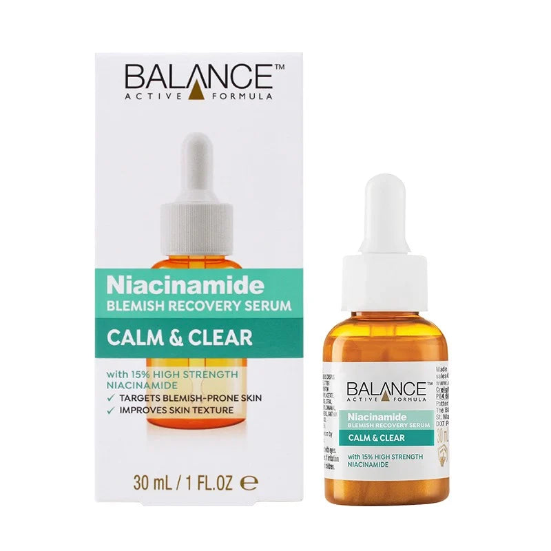 Balance Active Formula Niacinamide Serum 30ml bottle for blemish recovery and improved skin tone