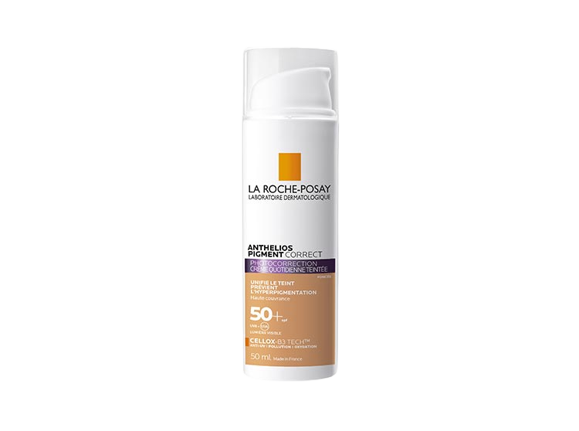 La Roche Posay Anthelios Pigment Correct SPF 50 tinted cream for sensitive aging skin