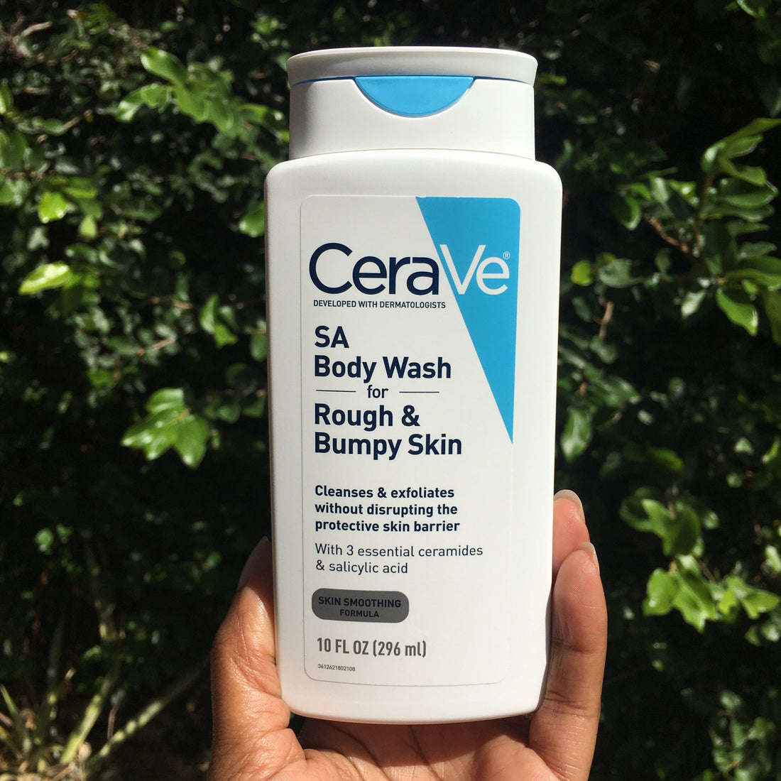 CeraVe SA Body Wash bottle for rough and bumpy skin with hydrating and exfoliating benefits