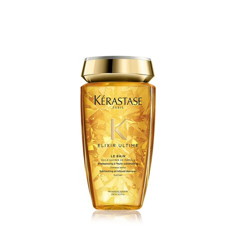 Kerastase Elixir Ultime Le Bain nourishing oil shampoo with marula, camellia, and argan oils for shiny, smooth, healthy hair