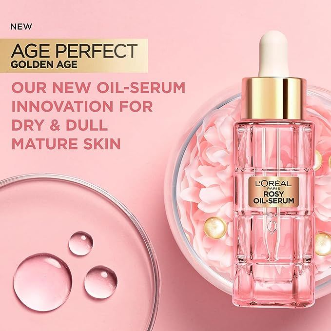 L'Oréal Paris Age Perfect Golden Age Roséol Serum bottle with rose essence for radiant mature skin