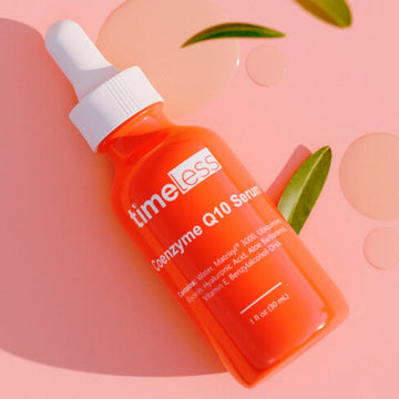 Timeless Coenzyme Q10 Serum bottle with luxurious skincare branding